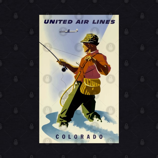 Colorado - Vintage Travel - United Airlines by Culturio